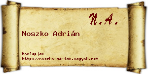 Noszko Adrián névjegykártya